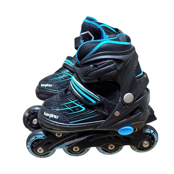 KAQINU Adjustable Blue Inline Skates Roller Blades Skates Kids Sz S (4-7Y) - Picture 1 of 10